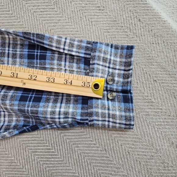 Thread & Cloth Flannel Shirt Women's XXL Blue Long Sleeve Button Down EUC - Picture 12 of 14
